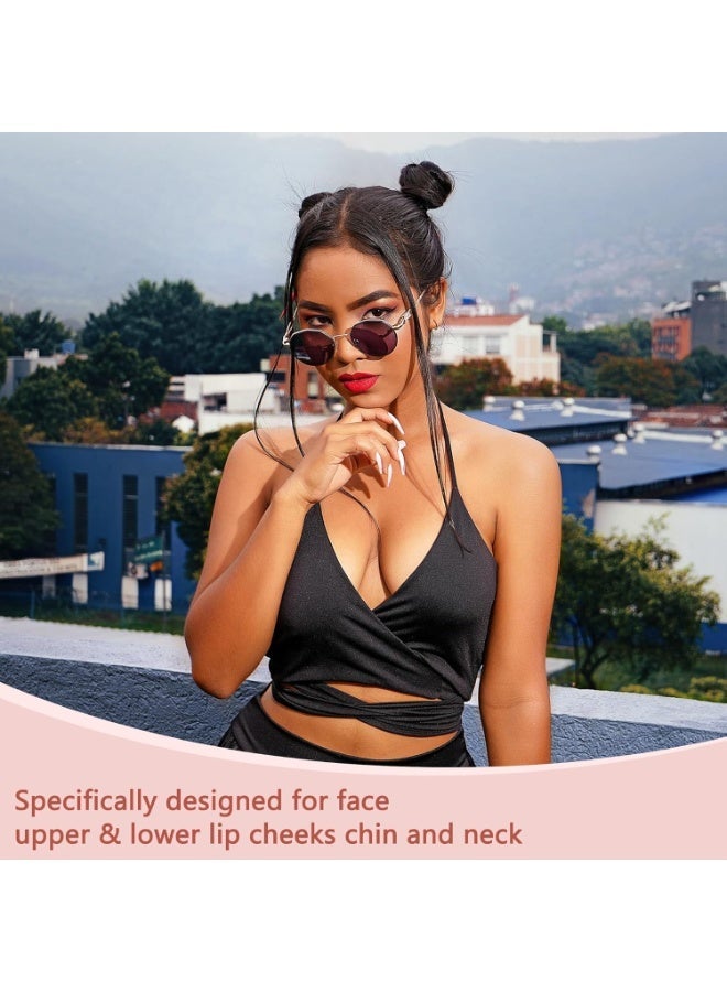 إزالة شعر الوجه للنساء - كما تظهر على التلفزيون حلاقة الوجه غير المؤلمة - جهاز إزالة الشعر الكهربائي لشفاه الوجه الخوخ مع الضوء - Image 5